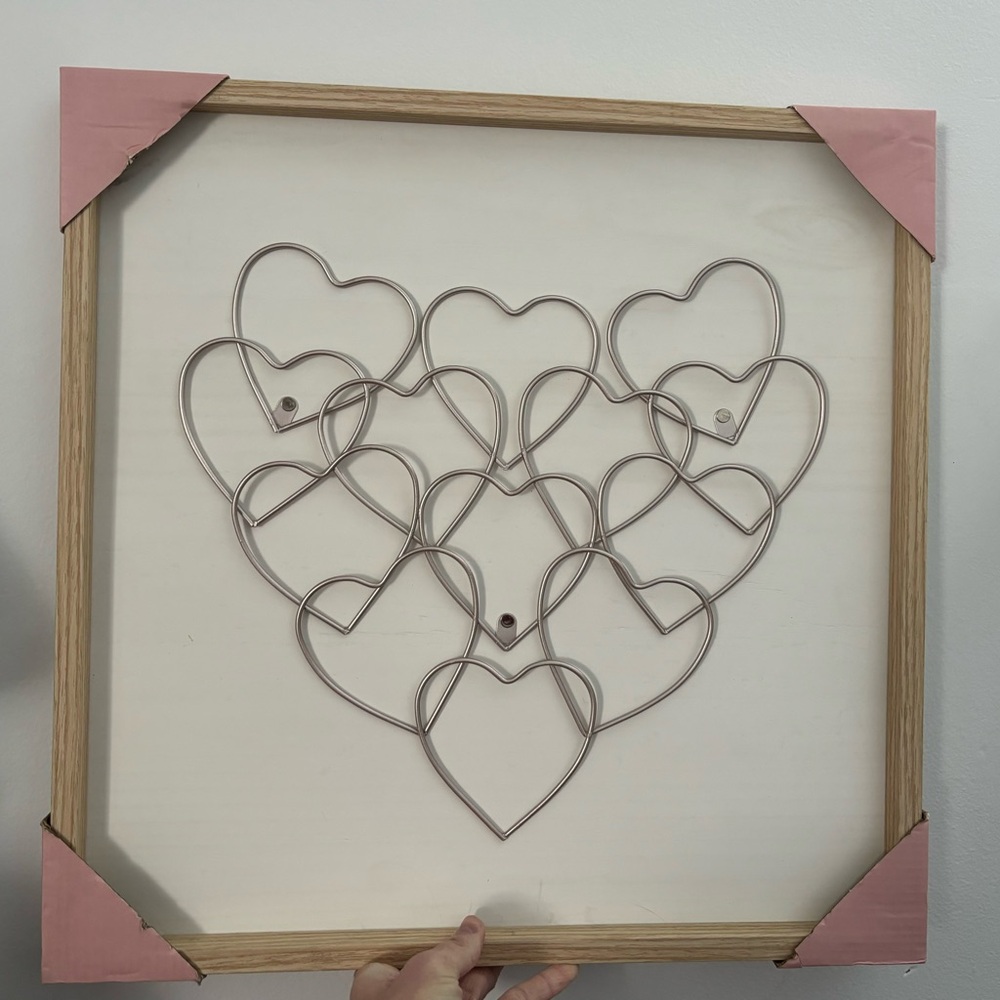 Framed Metal Heart Wall Art | Modern Romantic Home Décor